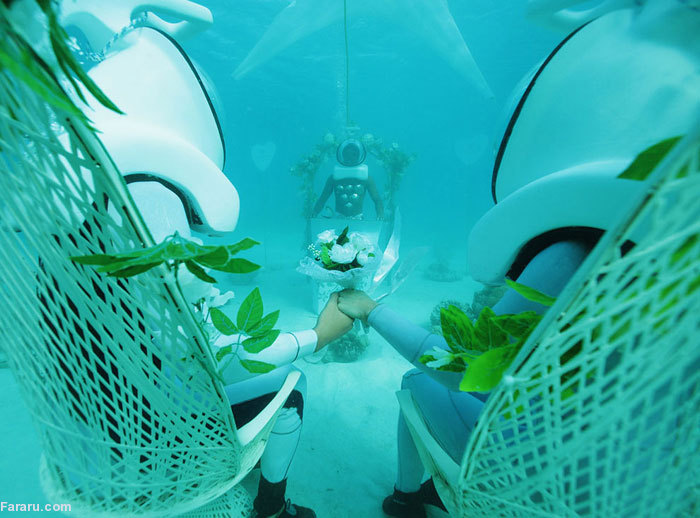 عکس های جشن عروسی زیر آب 
