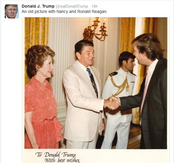 (عکس) پست توئیتری ترامپ در دیدار با ریگان