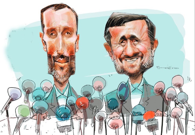 (کاریکاتور) احمدی نژاد و بقایی رو به دوربین!