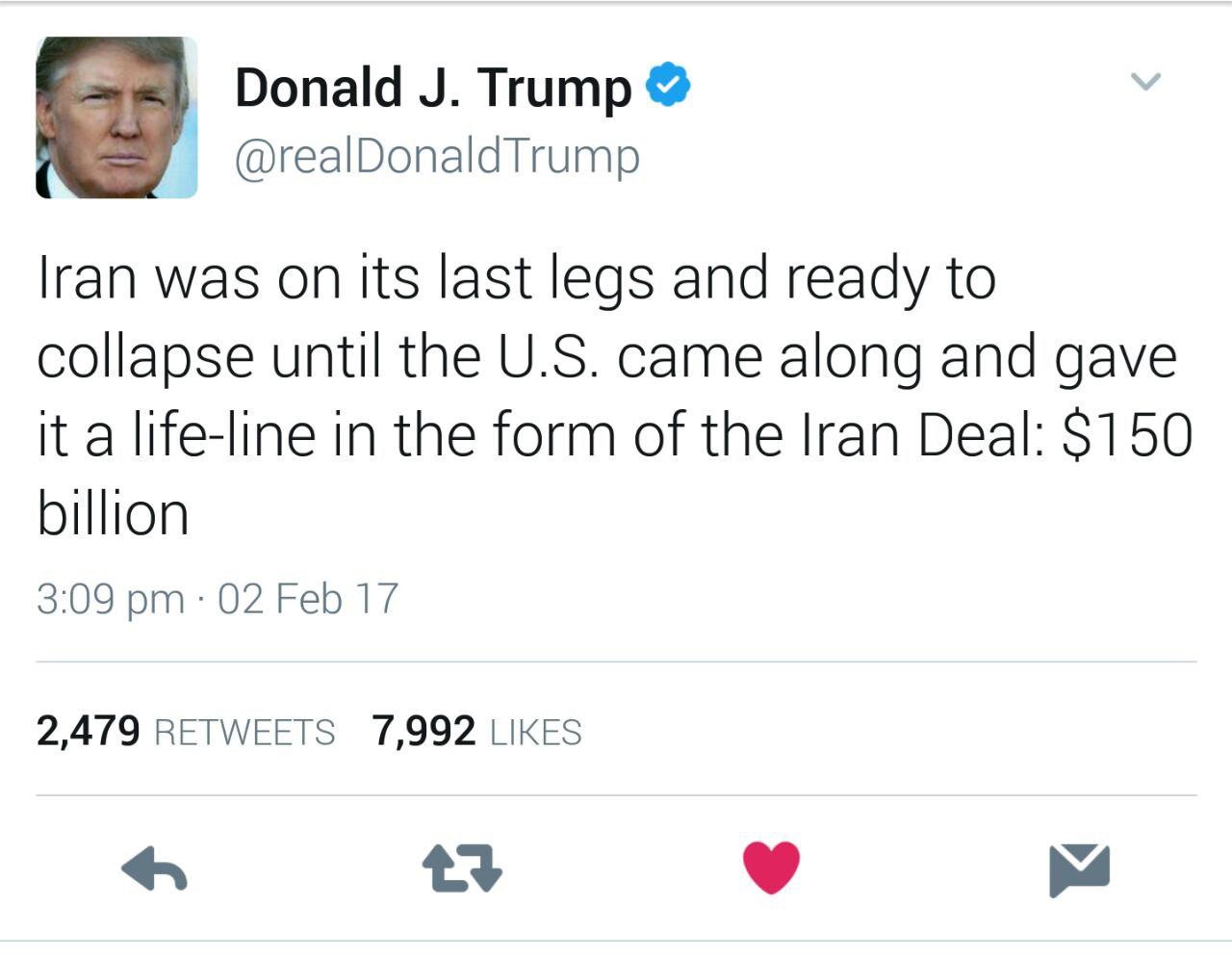 ترامپ: به ایران اخطار رسمی داده شده است