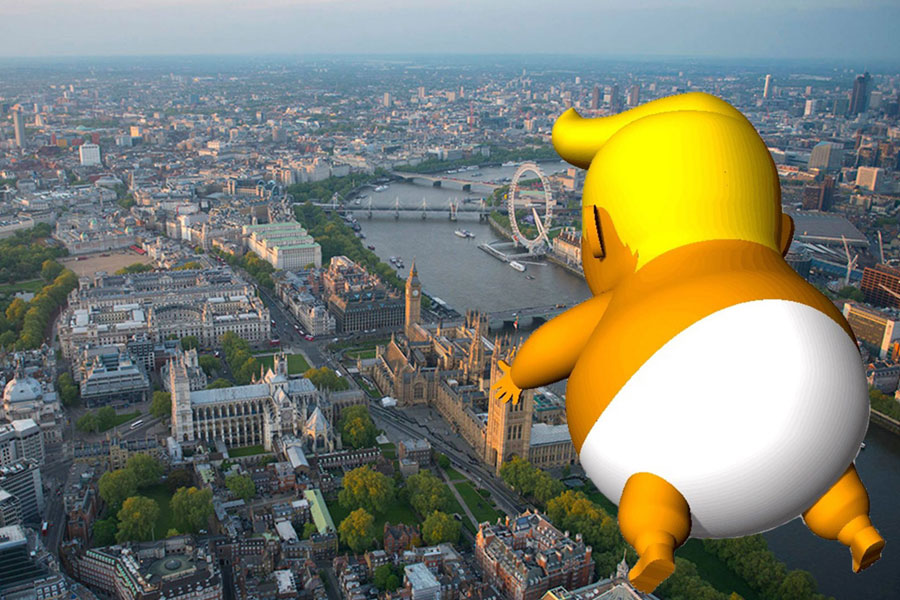 بادکنک تمسخرآمیز ترامپ در لندن به پرواز درمی‌آید