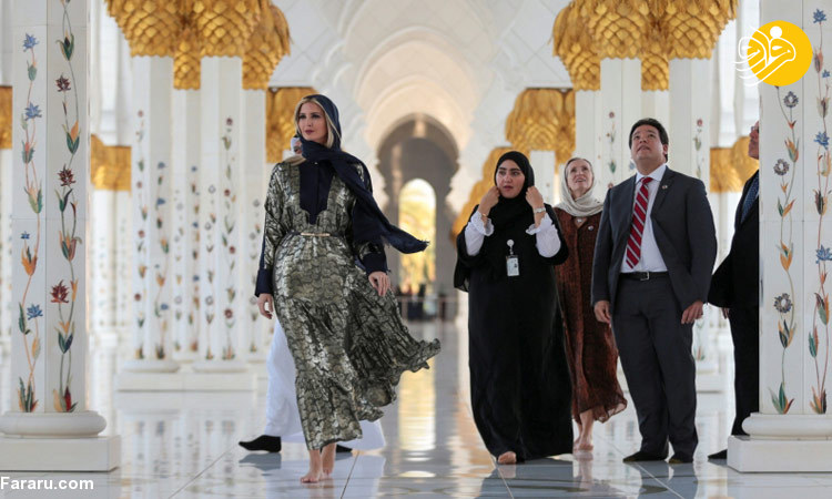 (تصاویر) حجاب ایوانکا ترامپ در بازدید از مسجد شیخ زاید
