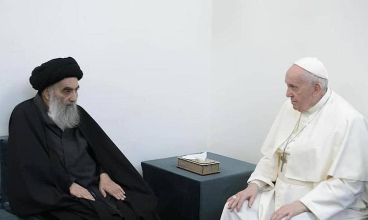 دیدار پاپ با «آیت الله سیستانی» در عراق