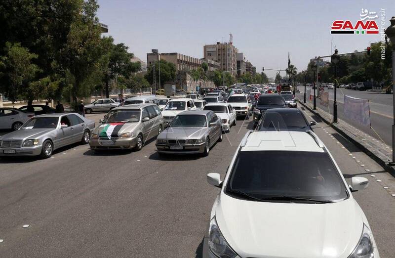 (تصاویر) کاروان خودرویی راهپیمایی روز قدس در سوریه