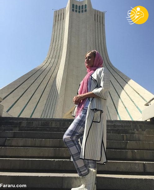 (تصاویر) هولیا دیکن بازیگر زن ترک در ایران؛ تمجید هولی دیکن از ایرانی زیر برج آزادی