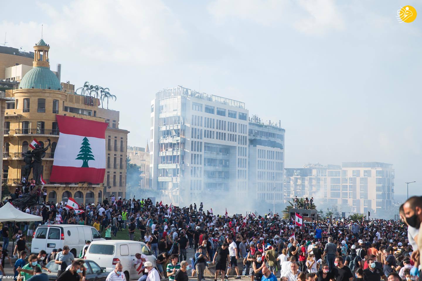 اعتراض در لبنان؛ درگیری پلیس با تظاهرکنندگان خشمگین/ معترضان وارد ساختمان وزارت خارجه شدند