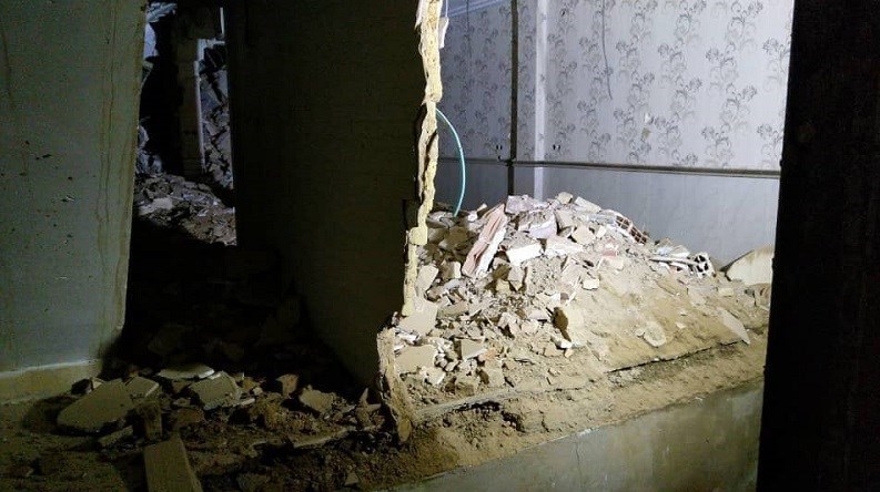 تصاویری از ریزش ناگهانی ساختمان ۳ طبقه در شرق تهران