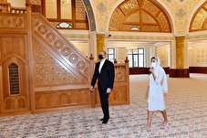 (تصاویر) بازدید الهام علی اف و همسرش از مسجد حضرت زهرا(س)