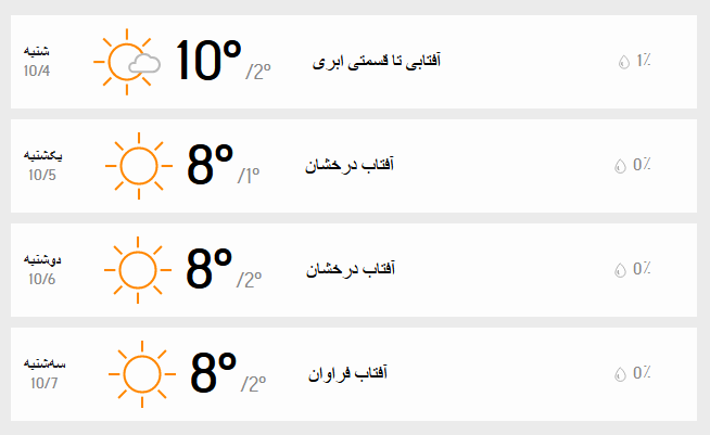 پیش‌بینی وضعیت آب و هوای تهران فردا یکشنبه ۵ دی ///۱۴۰۰