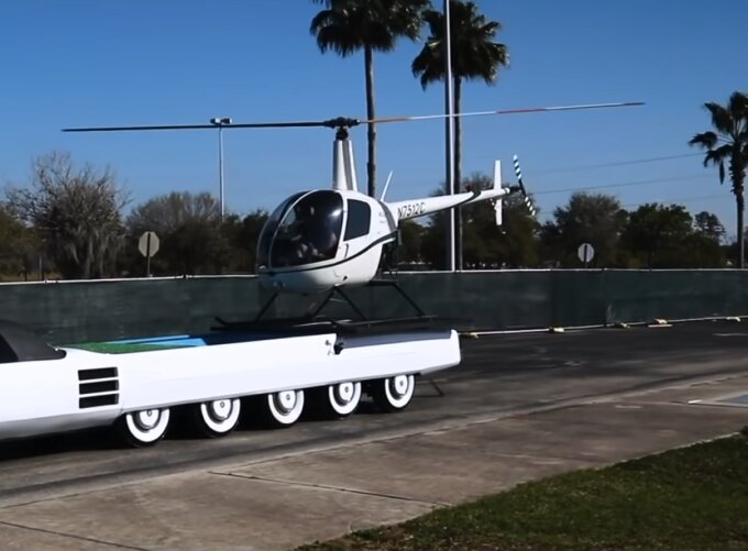 (تصاویر) طویل‌ترین خودروی جهان با محلی برای فرود بالگرد!
