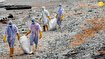 (تصاویر) پاکسازی ساحل سریلانکا از پلاستیک کشتی سنگاپوری
