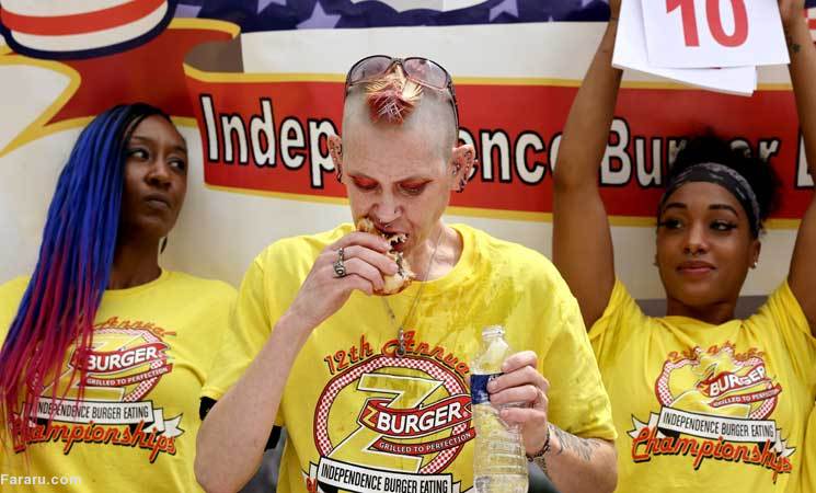(تصاویر) مسابقه قهرمانی همبرگر خوری