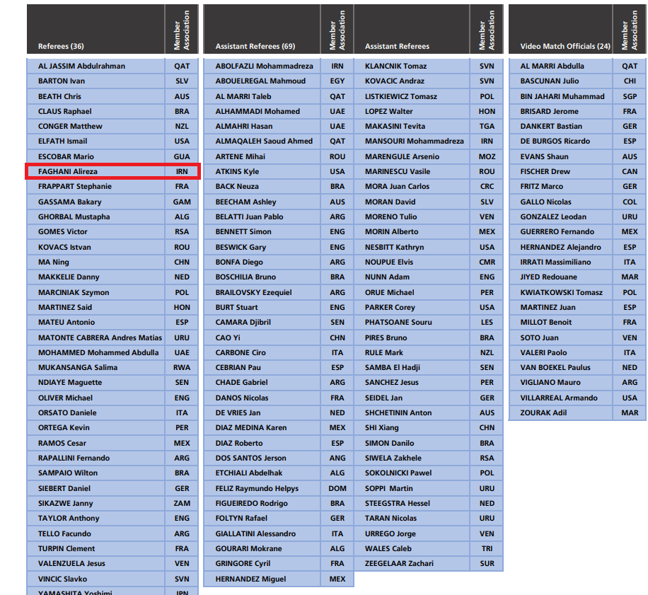 فغانی داور جام جهانی ۲۰۲۲ شد