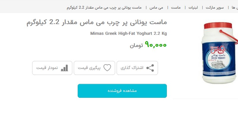 قیمت لبنیات