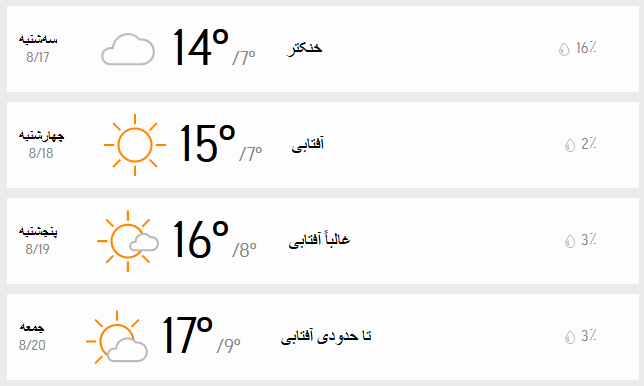 دمای هوای تهران