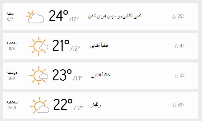 دمای هوای تهران