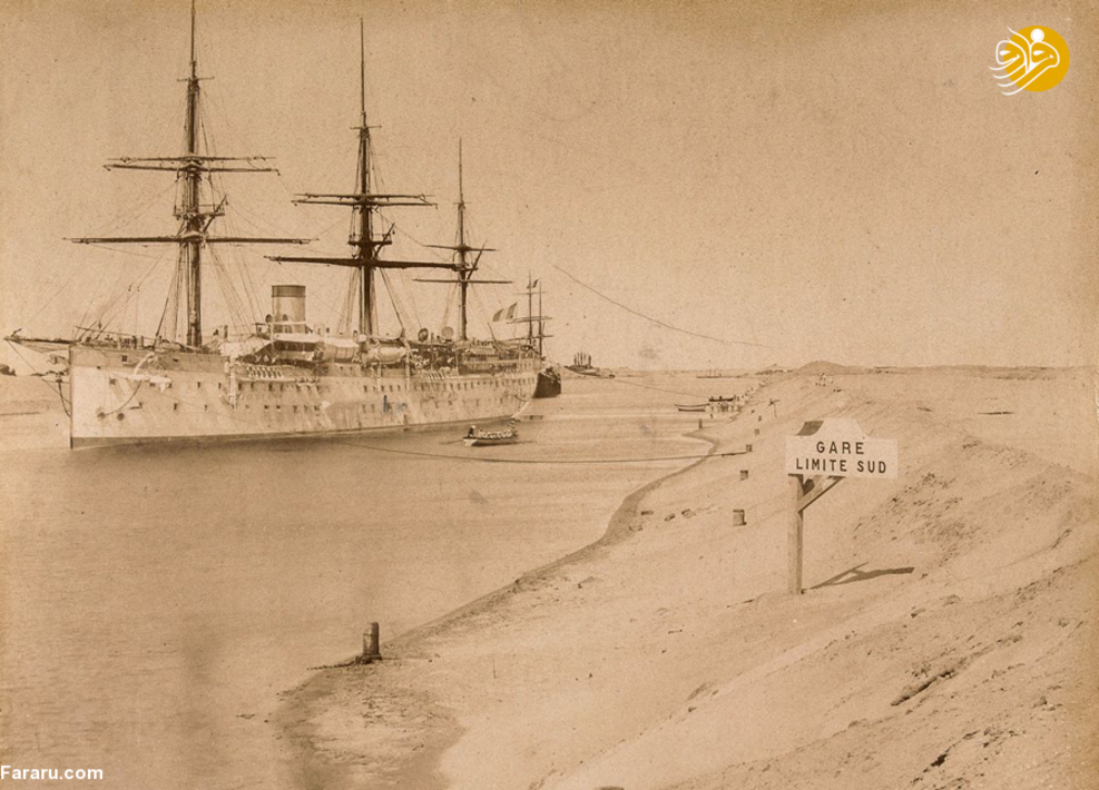 نمایی از شناوربودن یک کشتی در کانال سوئز