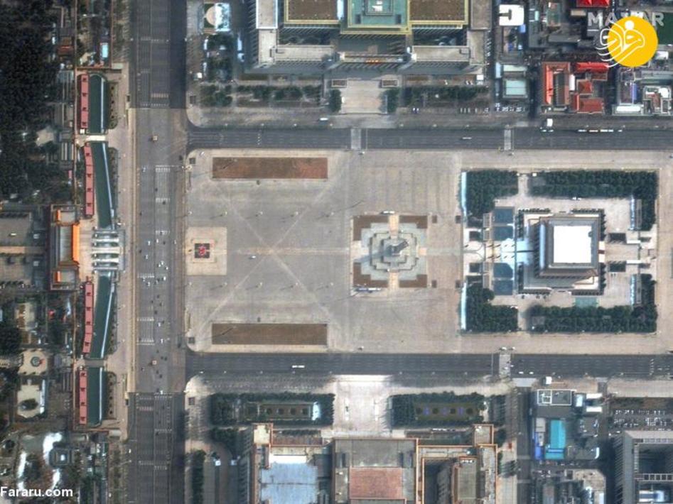 بعد از کرونا؛ عکس ماهواره ای از میدان تیان‌آن‌من در چین  
