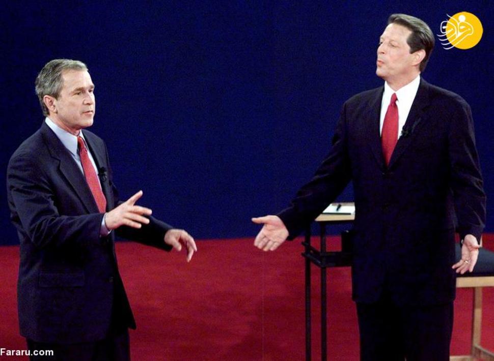 سال 2000: ال گور نامزد دموکرات با جورج دبلیو بوش مناظره انتخاباتی برگزار کرد و بوش به کاخ سفید رفت.