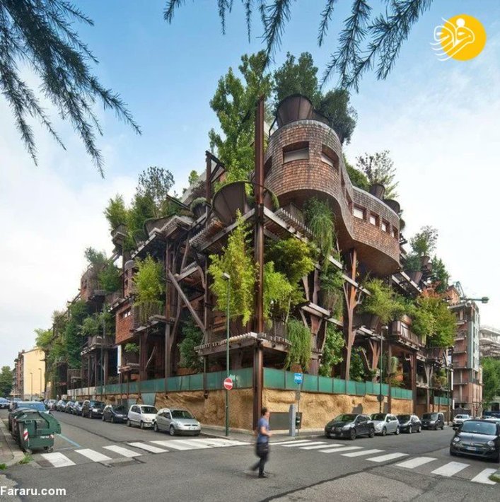 آپارتمانی در تورین ایتالیا دارای 150 درخت است